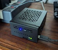 Pi 5 with 16 GB RAM, 1 TB Samsung 990 Pro M.2 SSD, and Geekworm P580 PCIe case.